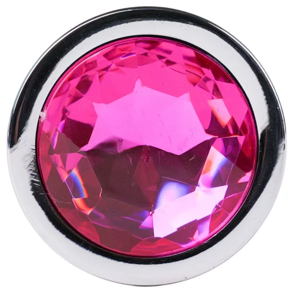 Desirel - plug anal - con joya rosa - metal plateado rosado - talla M