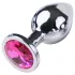 Desirel - plug anal - con joya rosa - metal plateado rosado - talla M