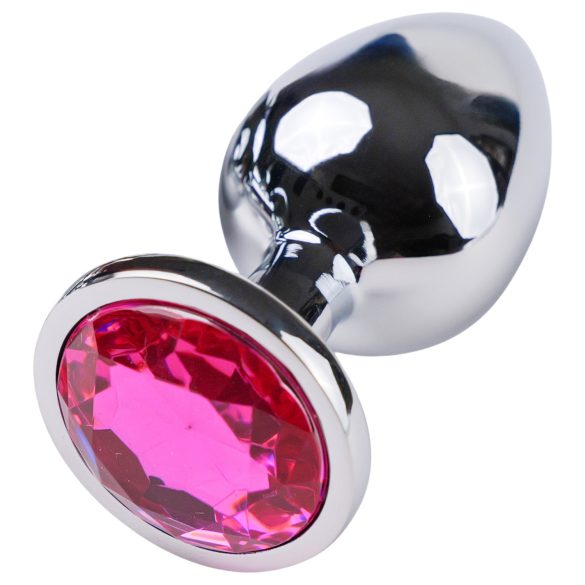 Desirel - plug anal - joya rosa grande - metal y rosa