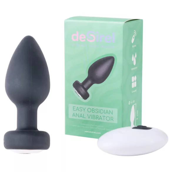 Desirel Easy Obsidian - vibrador anal recargable con control remoto