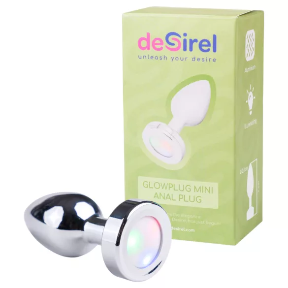 Desirel GlowPlug - plug anal luminoso pequeño - color plata