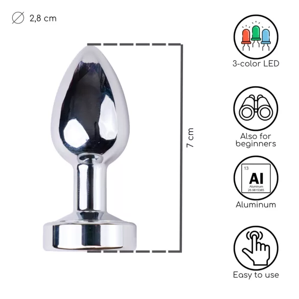 Desirel GlowPlug - plug anal luminoso pequeño - color plata