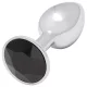 Sunfo - plug anal metálico - piedra negra - color plata