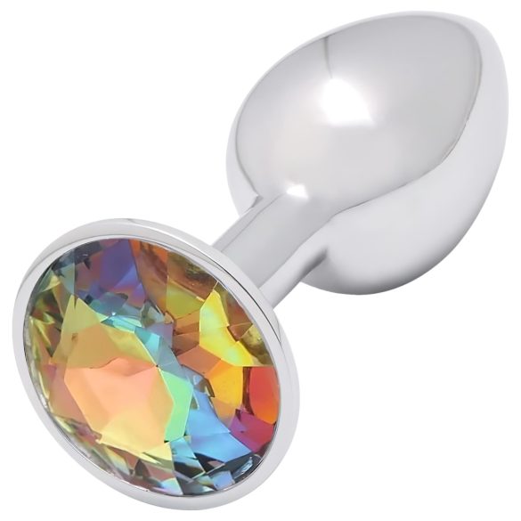 Sunfo - Plug anal de metal con piedra amarilla (plateado)