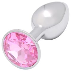 Sunfo - plug anal metálico con joya rosa - plata
