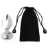 Sunfo - plug anal de metal con piedra rosa (plateado)