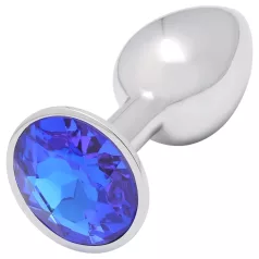 Sunfo - plug anal de metal con piedra azul (plateado)