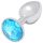 Sunfo - plug anal de metal con piedra azul claro (plata)