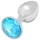 Sunfo - plug anal de metal con piedra azul claro (plata)