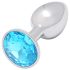 Sunfo - plug anal de metal con piedra azul claro (plata)