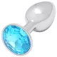 Sunfo - plug anal de metal con piedra azul claro (plata)
