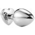 Sunfo - Plug anal de metal con piedra negra en forma de corazón (plata)