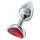 Sunfo - plug anal de metal con piedra roja en forma de corazón (plata)