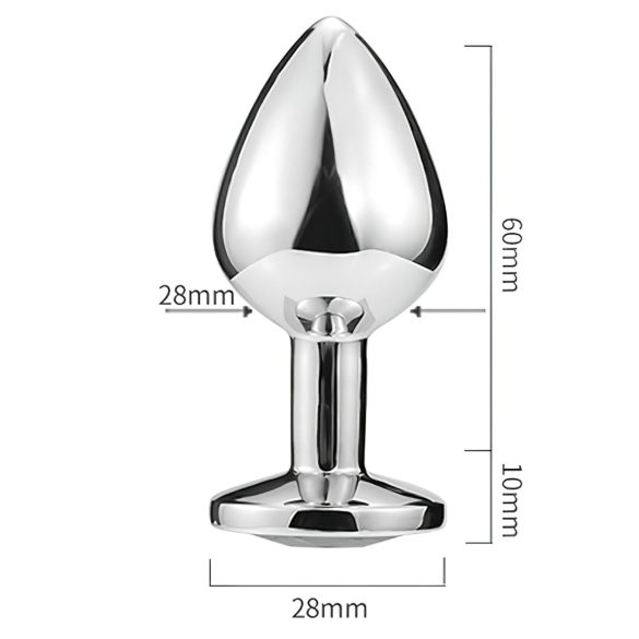 Sunfo - plug anal metálico con gema azul en forma de corazón - plateado