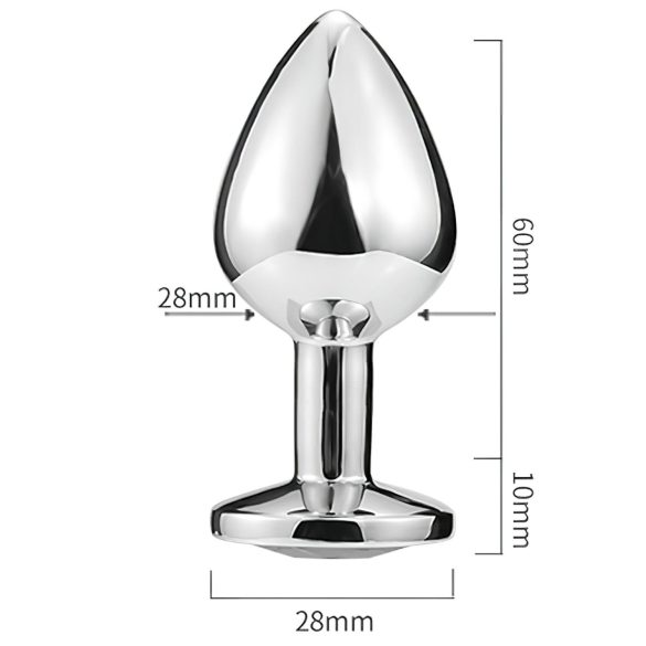 Sunfo - plug anal metálico - piedra corazón azul claro - plata
