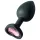 Sunfo - plug anal de silicona con joya corazón rosa - negro