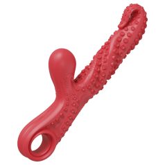   Monster Fuck - Vibrador con brazo para clítoris y tentáculos - silicona roja