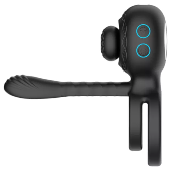 Biu-Biu - anillo para pene y vibrador para pareja - silicona negra