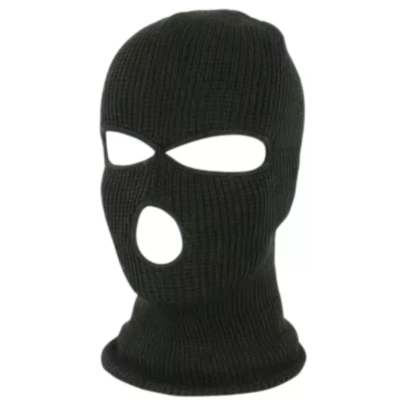 Balaclava - pasamontañas erótico con 3 aberturas - tejido negro