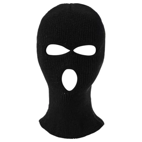 Balaclava - pasamontañas erótico con 3 aberturas - tejido negro