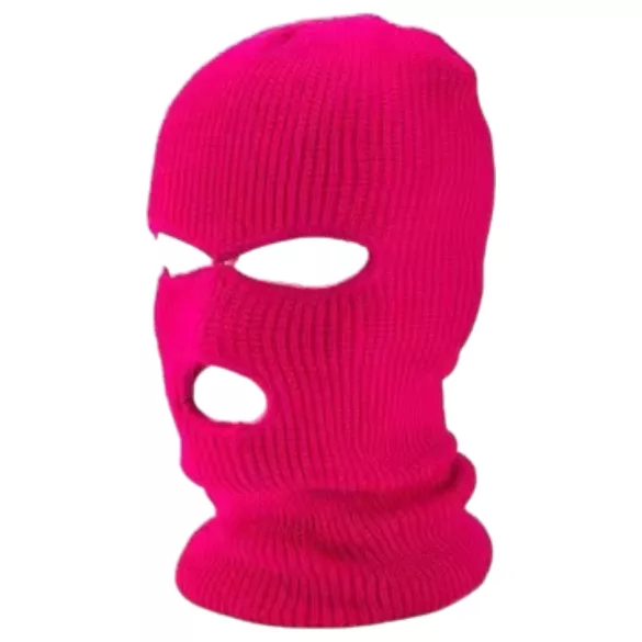 Pasamontañas - máscara de punto con 3 aberturas (rosa oscuro)