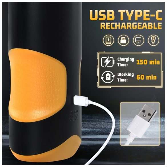 Lonely - masturbador automático rotatorio - silicona negra