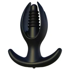 Kangvo - plug anal acanalado inflable magnético (negro)