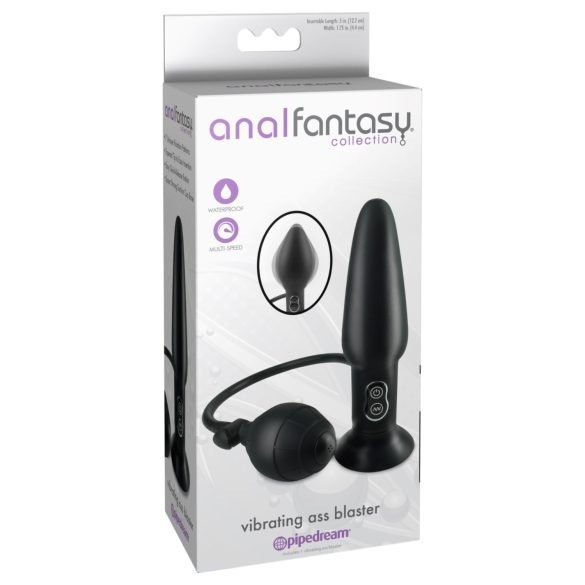 Anal Fantasy - plug anal inflable vibrador - silicona negra