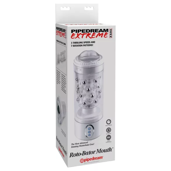 PDX Roto-Bator - masturbador oral vibrador - boca realista blanca
