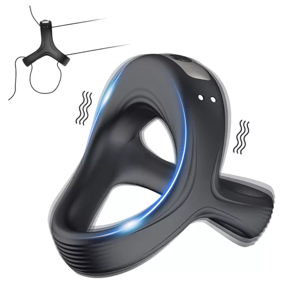 AlvUp - anillo vibrador pene y testículos - silicona negra