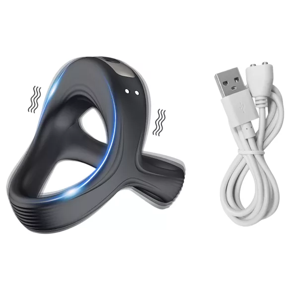 AlvUp - anillo vibrador pene y testículos - silicona negra