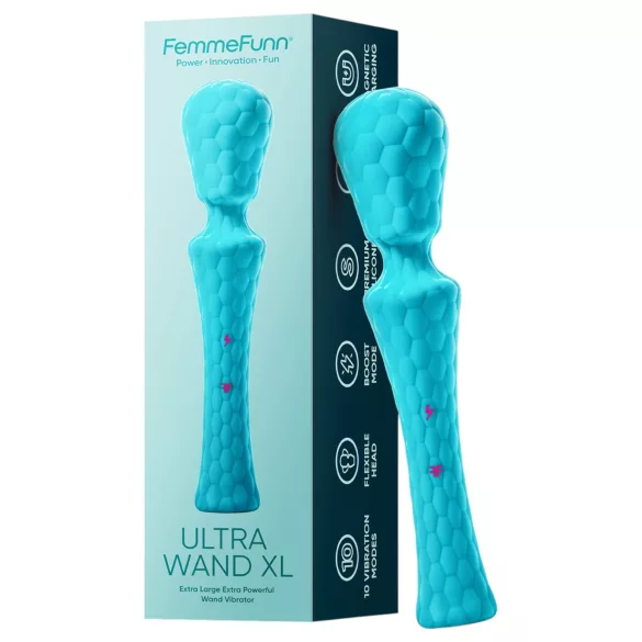 FemmeFunn - masajeador vibrador recargable XL - silicona turquesa