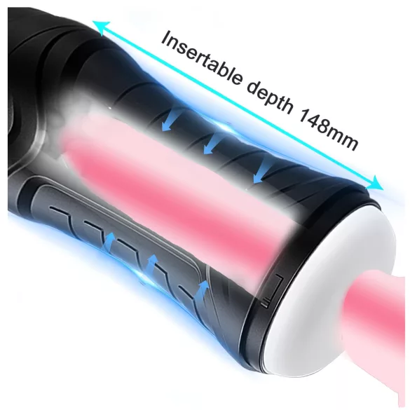 AlvUp - masturbador vibrador con succión - silicona negra