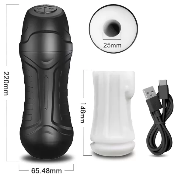 AlvUp - masturbador vibrador con succión - silicona negra