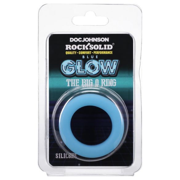 Doc Johnson The Big O - anillo para pene con luz - silicona azul