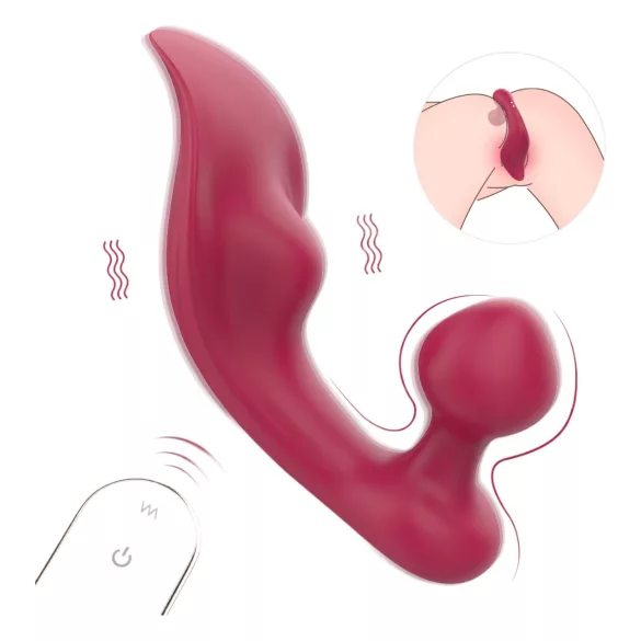 Sex HD Chomper - vibrador doble clítoris y anal - silicona roja