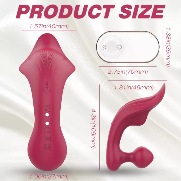 Sex HD Chomper - vibrador doble clítoris y anal - silicona roja