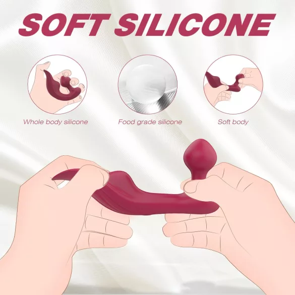 Sex HD Chomper - vibrador doble clítoris y anal - silicona roja