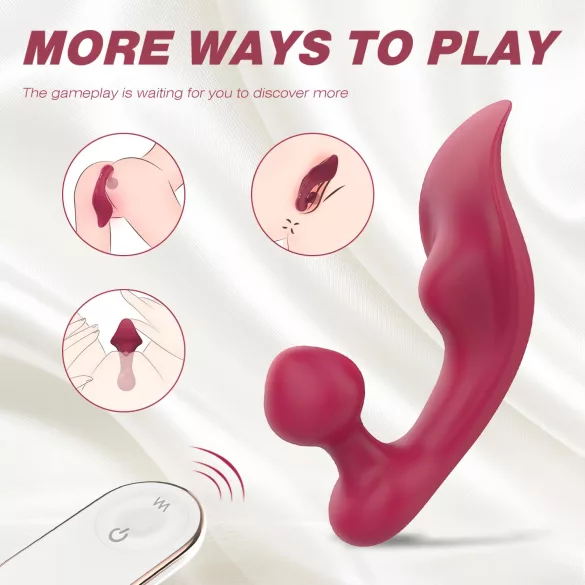 Sex HD Chomper - vibrador doble clítoris y anal - silicona roja
