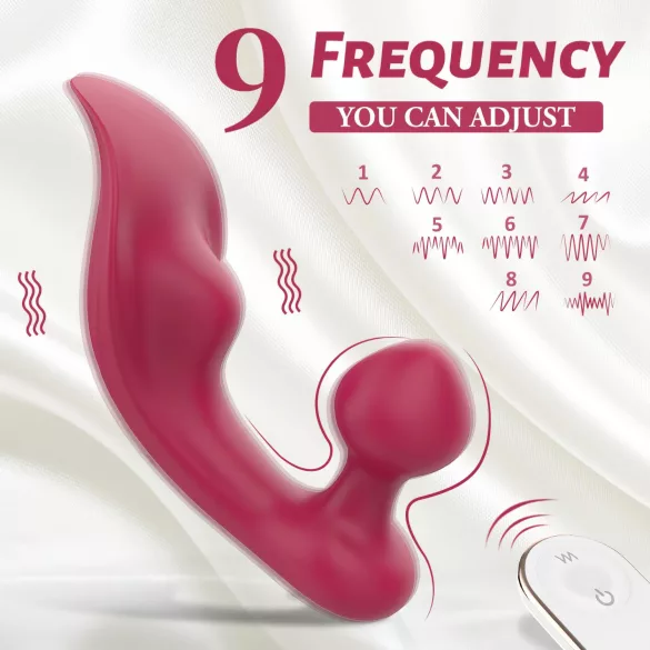 Sex HD Chomper - vibrador doble clítoris y anal - silicona roja