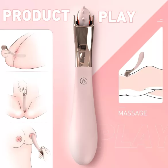 Sex HD - vibrador recargable, resistente a salpicaduras con rueda de estimulación (rosa)