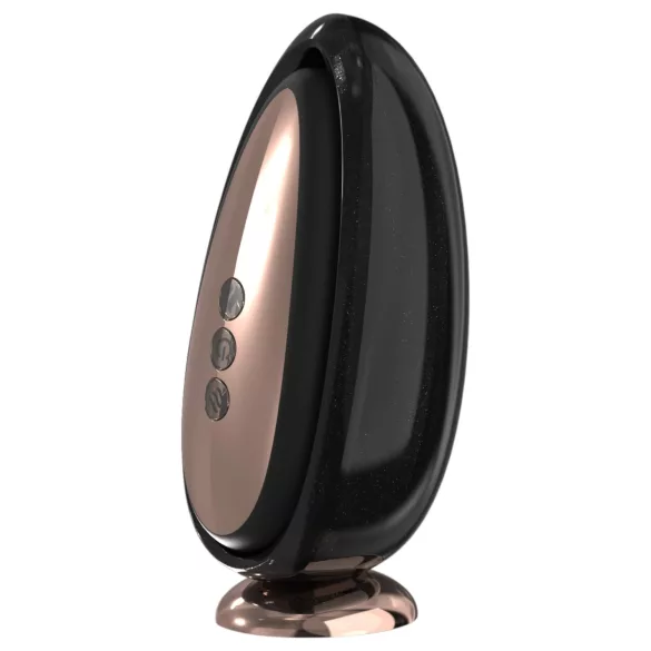 Sex HD Mirror - vibrador con función de calor y succión - silicona negra