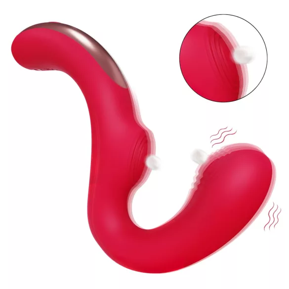 SEX HD Genie - Vibrador punto G y clítoris - silicona - rojo