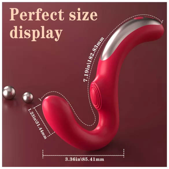 SEX HD Genie - Vibrador punto G y clítoris - silicona - rojo
