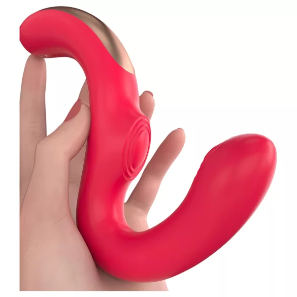 SEX HD Genie - Vibrador punto G y clítoris - silicona - rojo