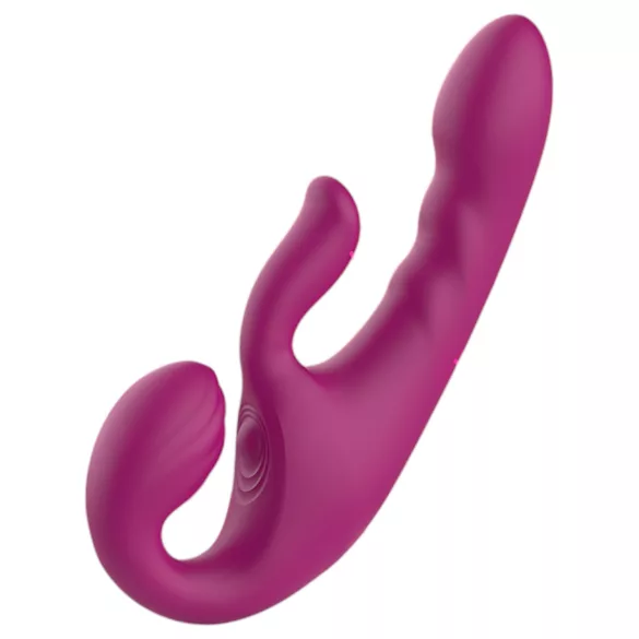 SEX HD Co-op Bliss - vibrador arnés con estimulador de clítoris - silicona lila