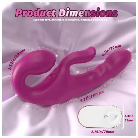 SEX HD Co-op Bliss - vibrador arnés con estimulador de clítoris - silicona lila