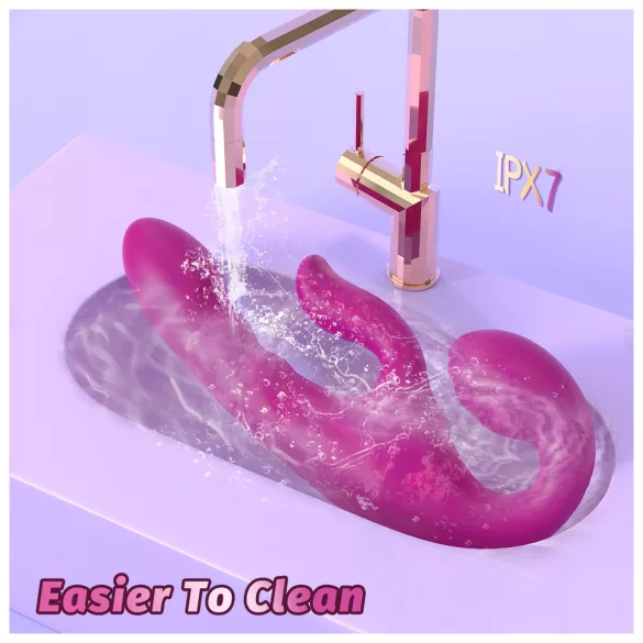 SEX HD Co-op Bliss - vibrador arnés con estimulador de clítoris - silicona lila