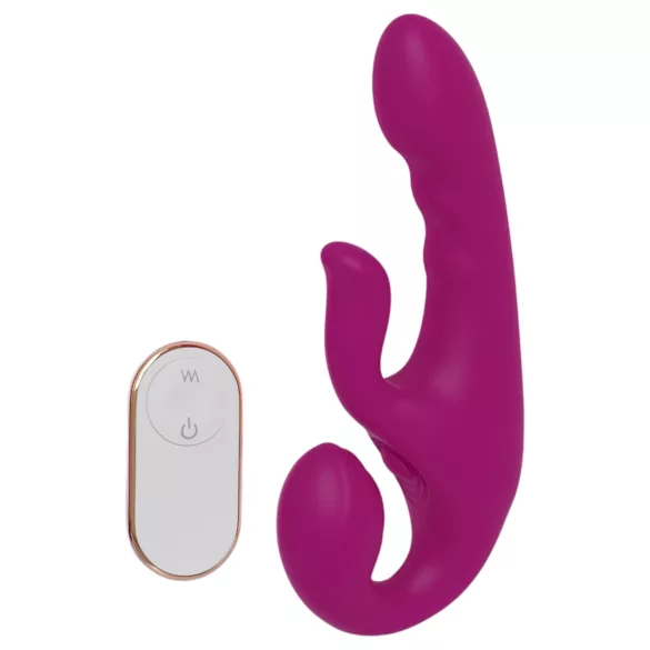 SEX HD Co-op Bliss - vibrador arnés con estimulador de clítoris - silicona lila