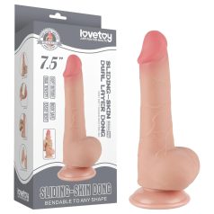  Lovetoy Sliding-Skin - consolador doble capa con ventosa - 19,5 cm color natural